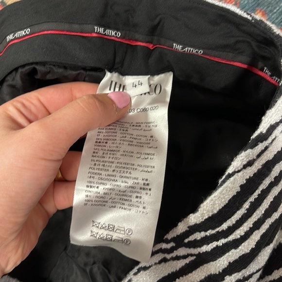 NWOT THE ATTICO Cloe Mini Skirt in White & Black - Picture 8 of 9